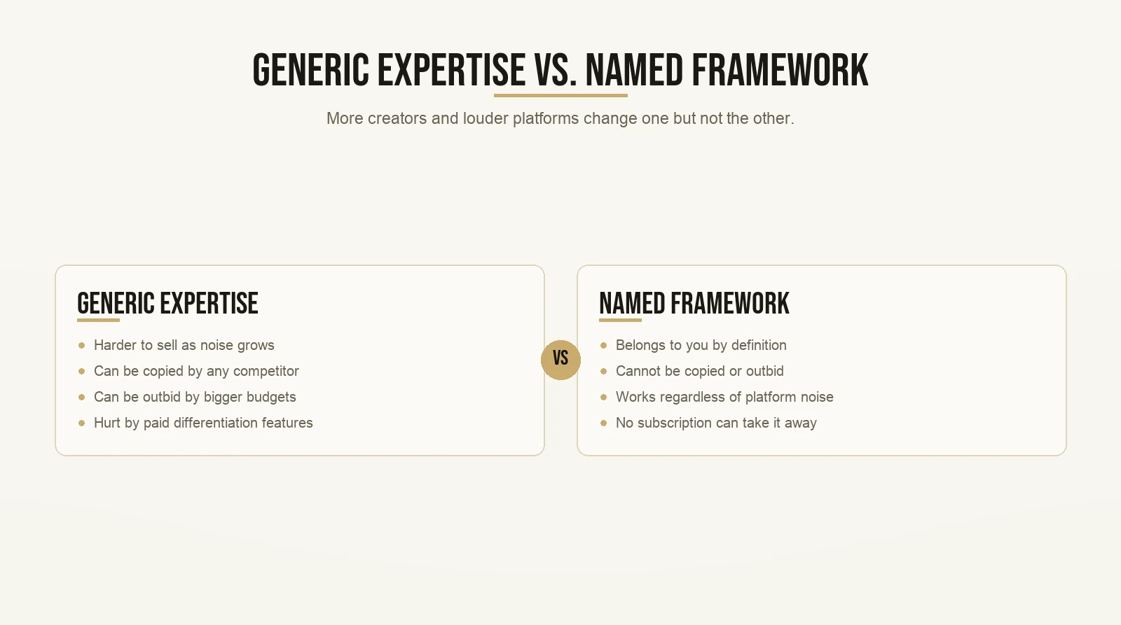Generic Expertise vs. Named Framework