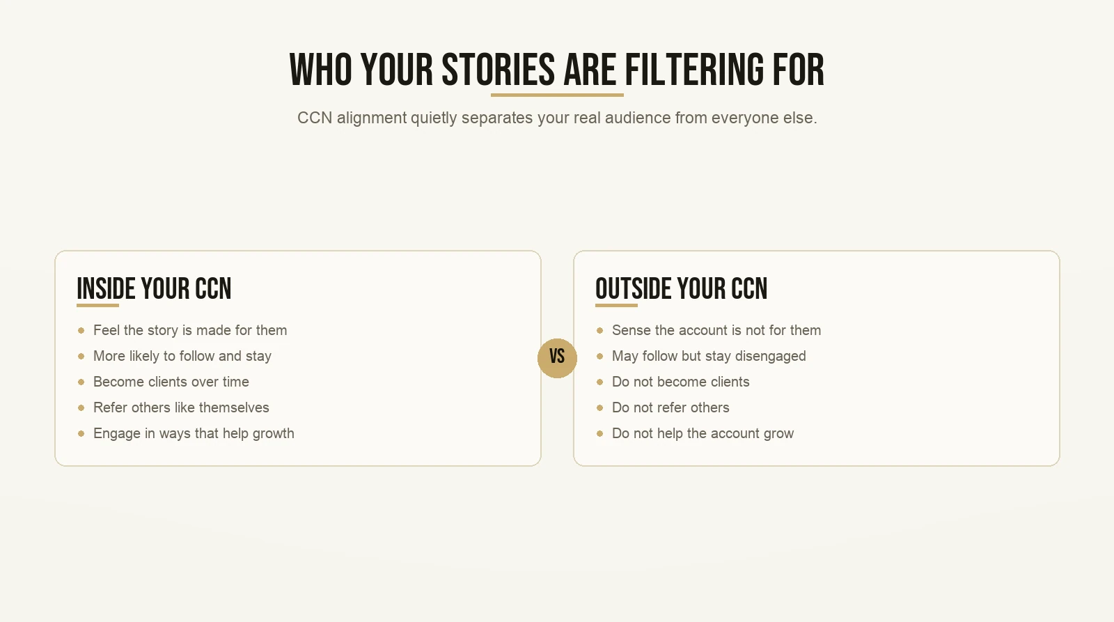 Who your stories are filtering for